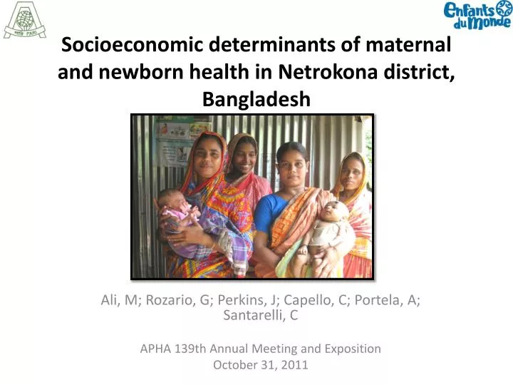 socioeconomic determinants of maternal and newborn health in netrokona district bangladesh