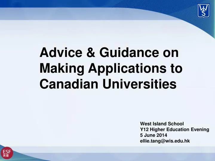 advice guidance on making applications to canadian universities