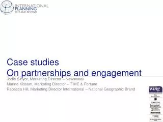 Case studies On partnerships and engagement