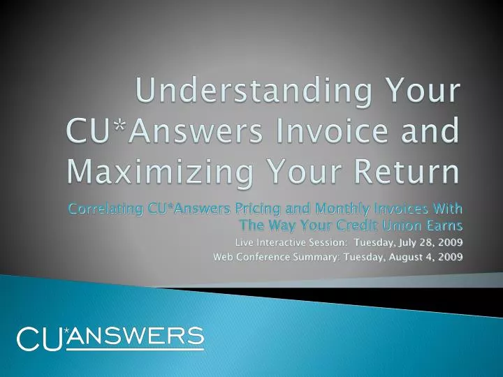 understanding your cu answers invoice and maximizing your return