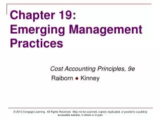 Chapter 19: Emerging Management Practices