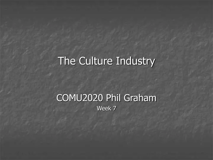 the culture industry
