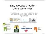 Easy Website Creation Using WordPress - slide 1