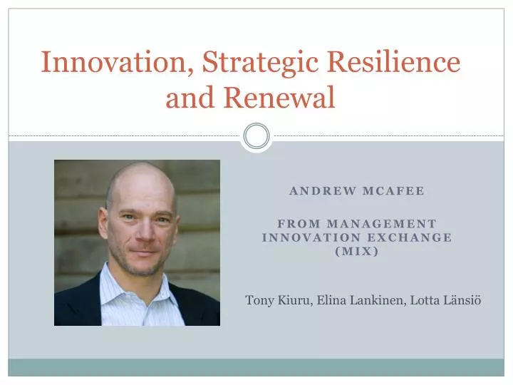 innovation strategic resilience and renewal