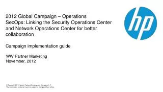 WW Partner Marketing November, 2012