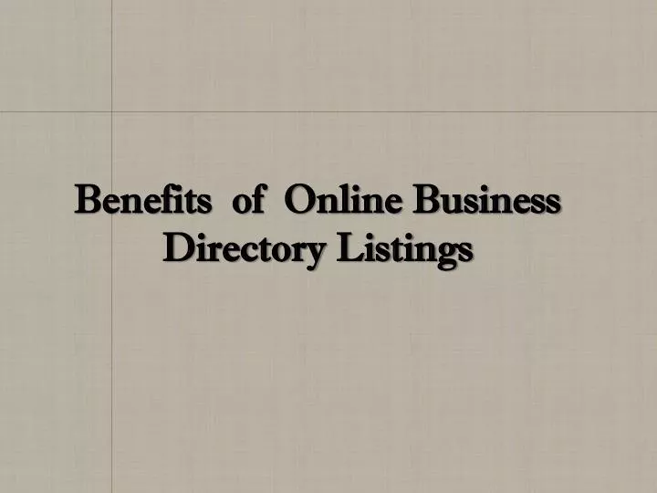 benefits of online business directory listings