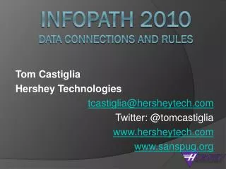 Infopath 2010 Data Connections and Rules