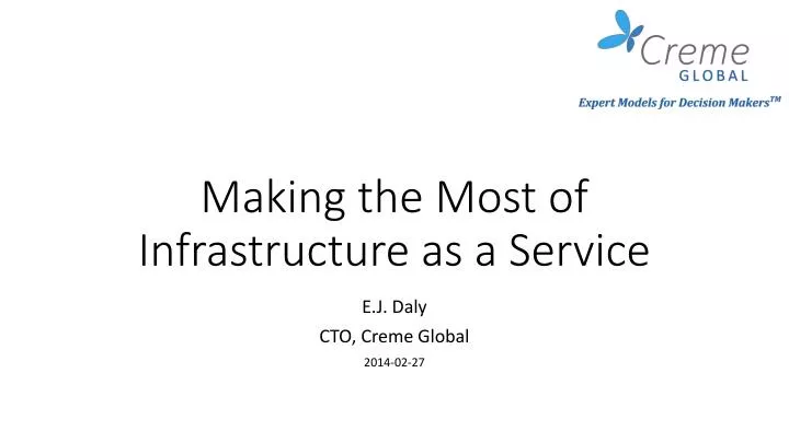 making the most of infrastructure as a service