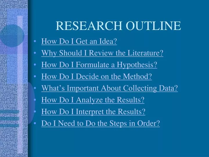 research outline