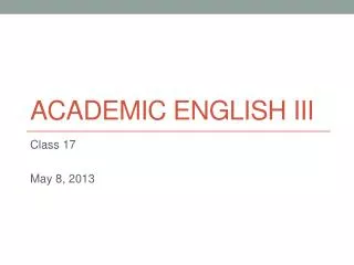 Academic english iii