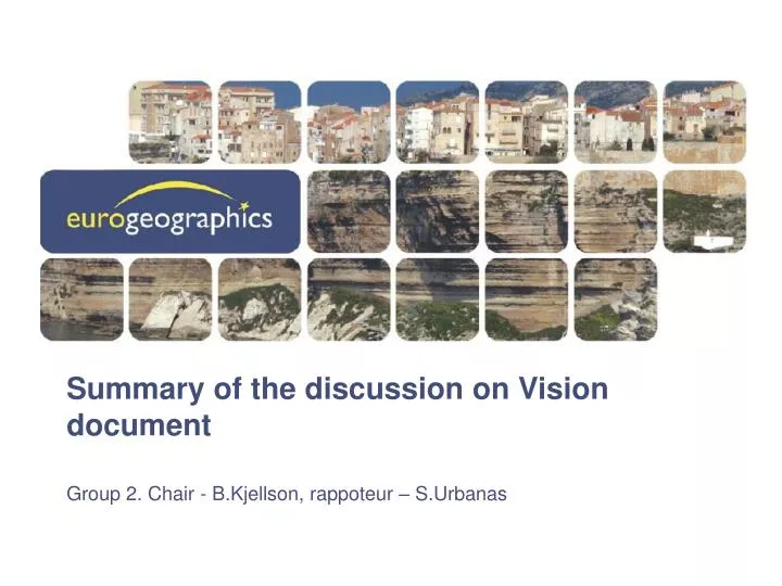 summary of the discussion on vision document