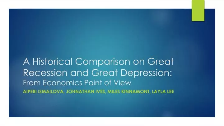 a historical comparison on great recession and great depression from economics point of view