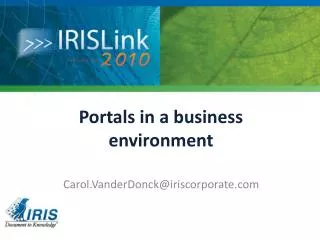 Portals in a business environment