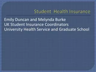 Student Health Insurance