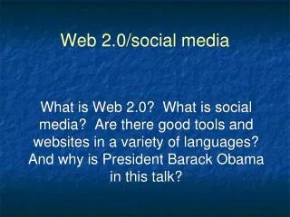 Web 2.0/social media