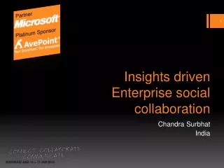 Insights driven Enterprise social collaboration