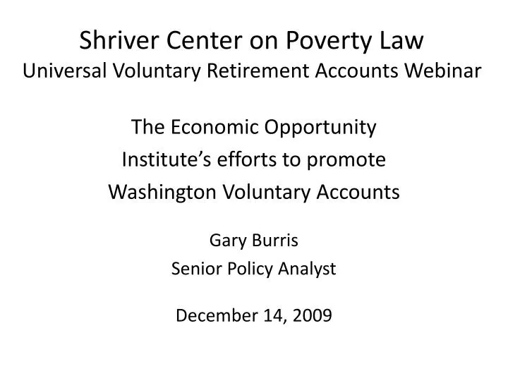 shriver center on poverty law universal voluntary retirement accounts webinar