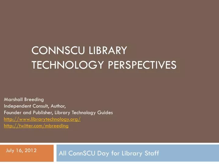 connscu library technology perspectives