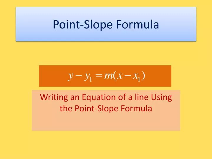 point slope formula