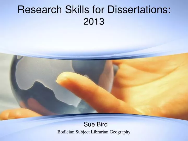 research skills for dissertations 2013