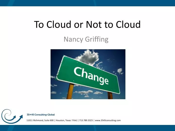 to cloud or not to cloud