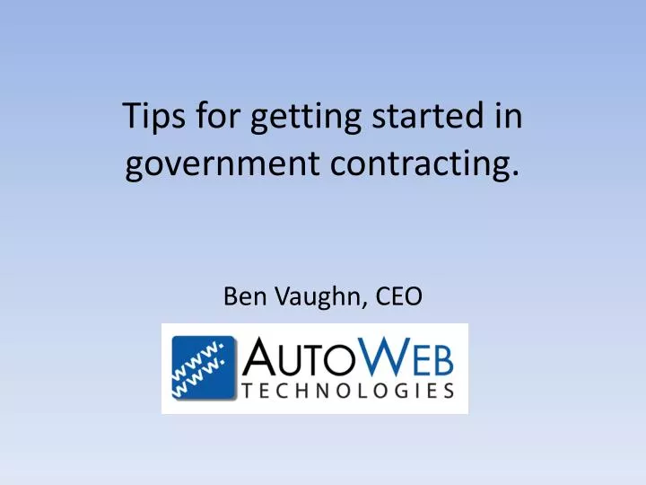 tips for getting started in government contracting