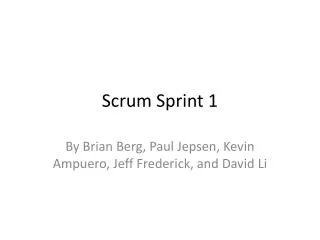 Scrum Sprint 1