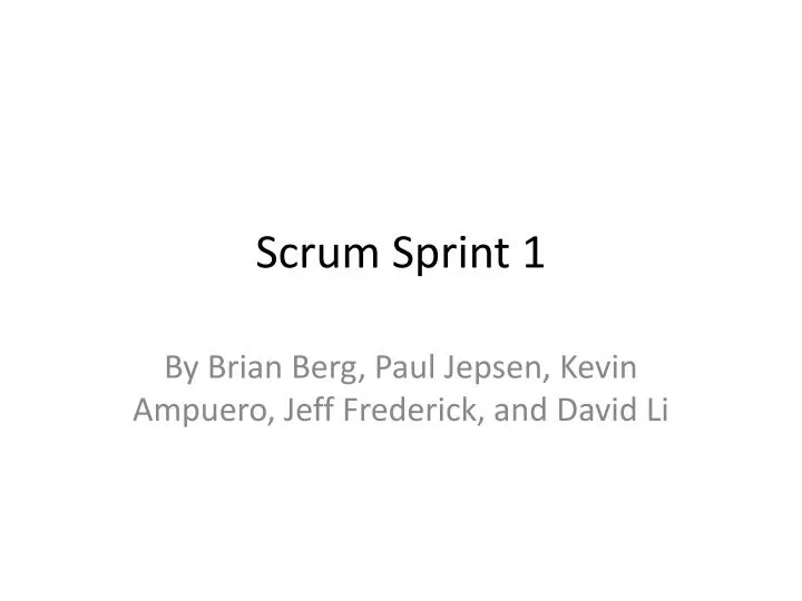 scrum sprint 1