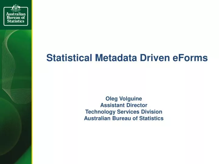 statistical metadata driven eforms