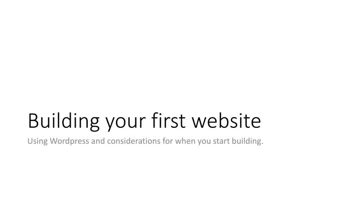 building your first website