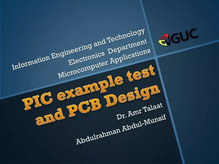 pic example test and pcb design