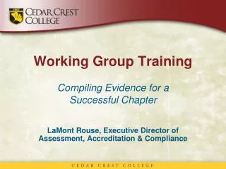 Working Group Training