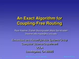 An Exact Algorithm for Coupling-Free Routing
