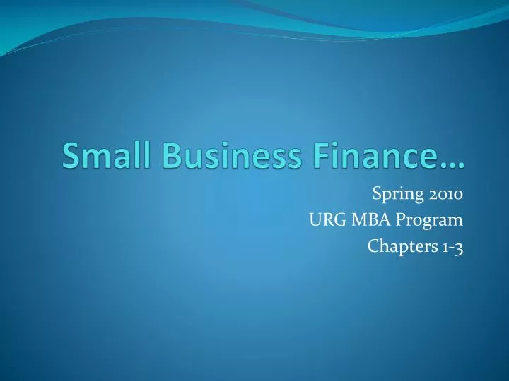 small business finance