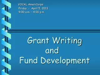Grant Writing and Fund Development