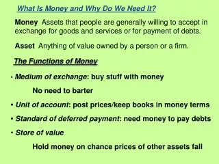 What Is Money and Why Do We Need It?