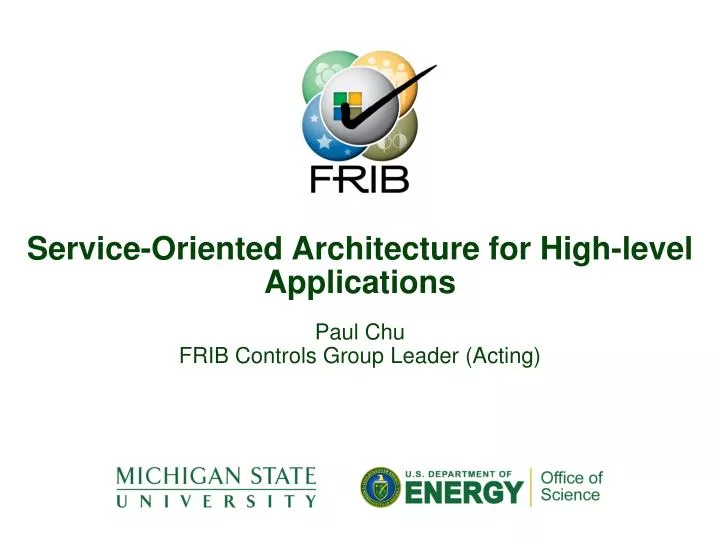 service oriented architecture for high level applications