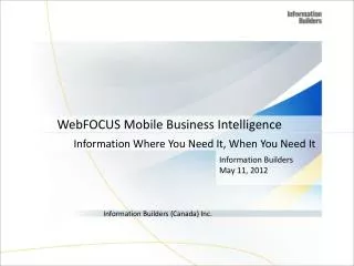 WebFOCUS Mobile Business Intelligence