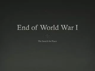End of World War I