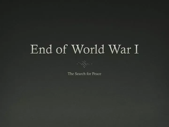 end of world war i