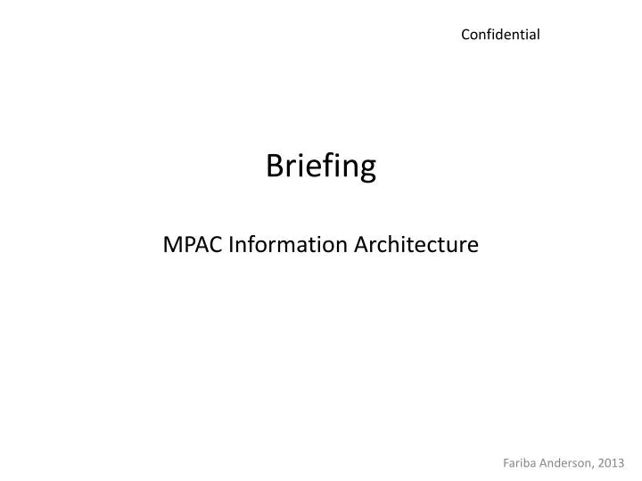 briefing mpac information architecture