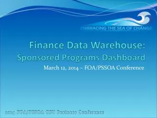 Finance Data Warehouse: Sponsored Programs Dashboard