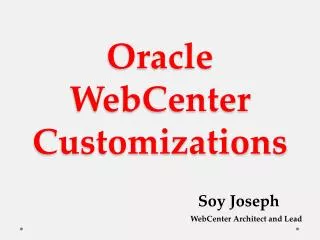 Oracle WebCenter Customizations
