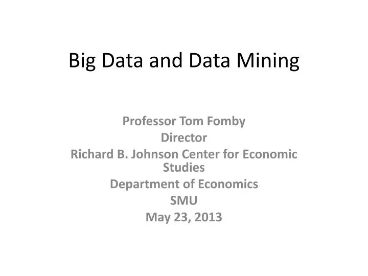 big data and data mining