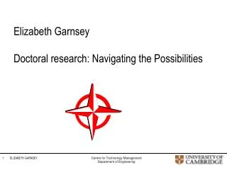 Elizabeth Garnsey Doctoral research: Navigating the Possibilities