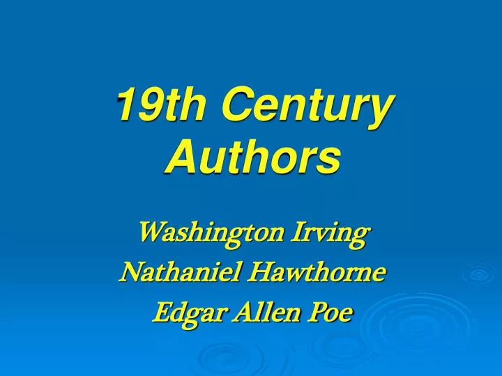 19th century authors