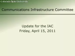 Communications Infrastructure Committee