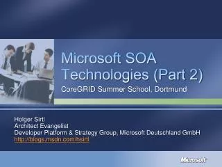 Microsoft SOA Technologies (Part 2)