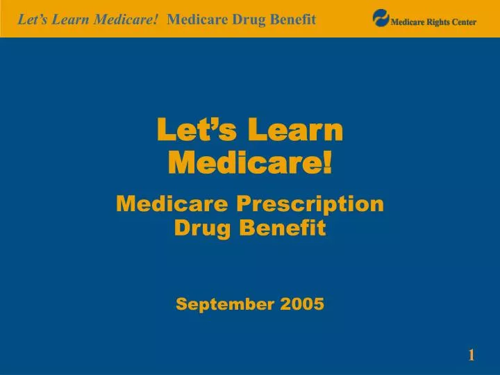 let s learn medicare medicare prescription drug benefit