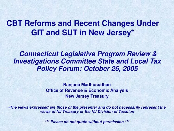 cbt reforms and recent changes under git and sut in new jersey